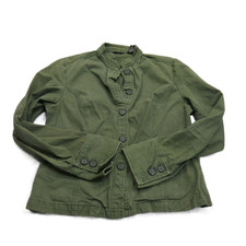 Massimo Womens Denim Jacket Long Sleeve Front Button 100% Cotton Green Size S