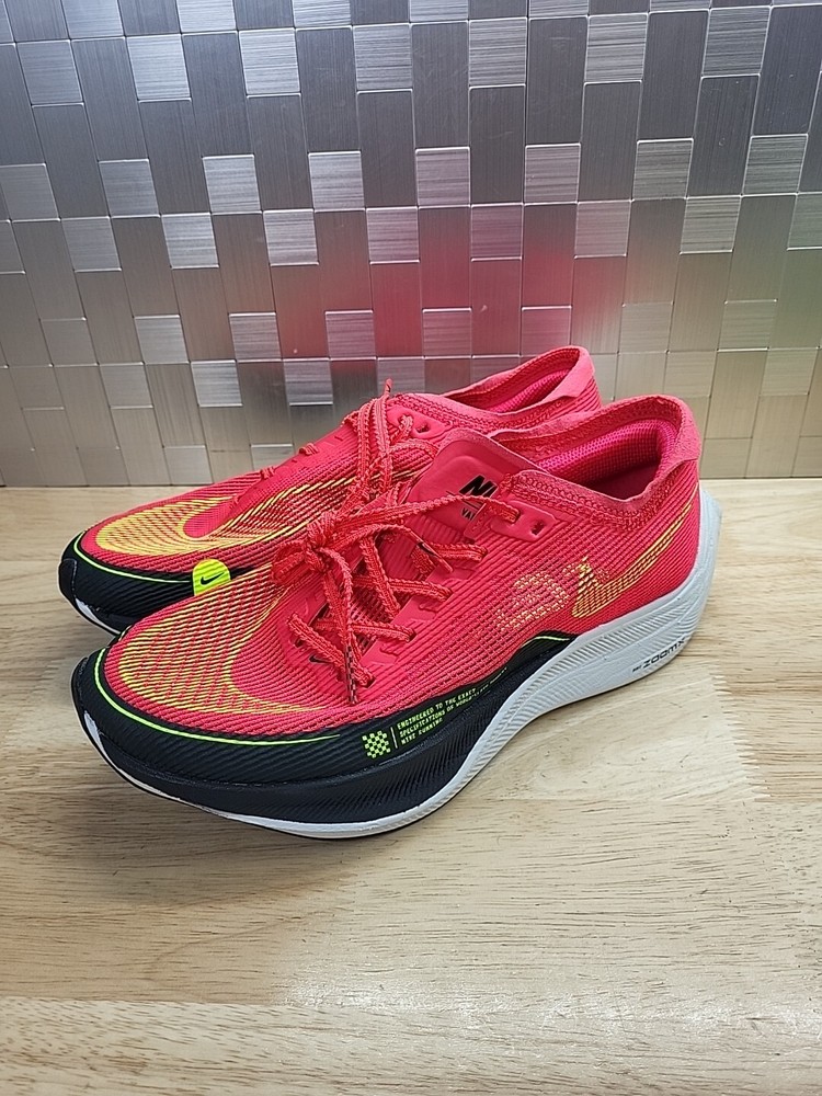 Nike ZoomX Vaporfly Next% 2 Men Running Shoes Size 6 Siren Red Volt DK Smoke Grey CU4111-600
