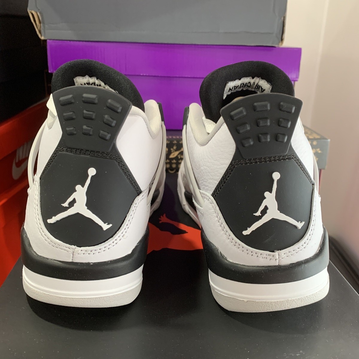 Nike Air Jordan 4 Retro Military Black White Grey 408452-111