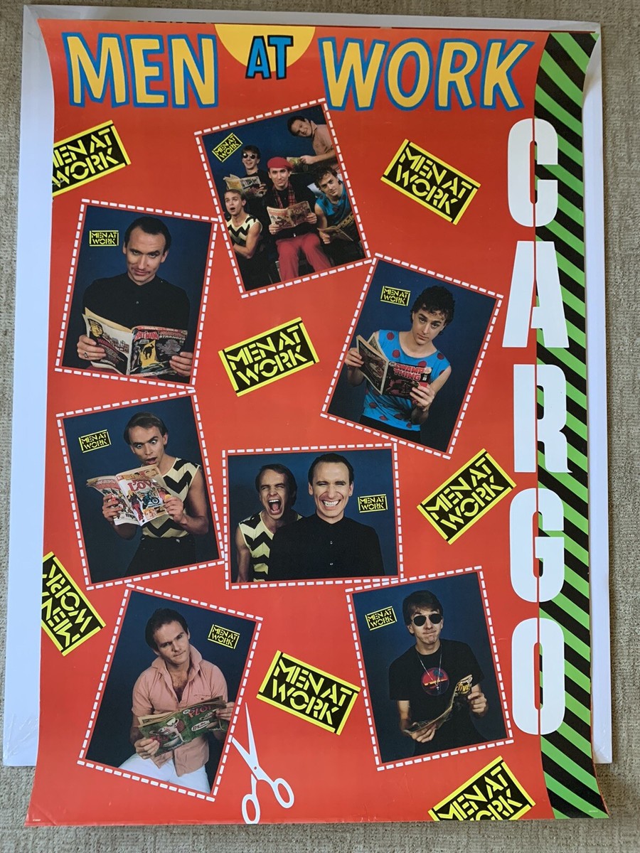Original 1983 Men At Work Cargo Huge Promotional Poster 33” X 48 
