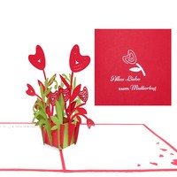 "Pop Up Karte \"Muttertag\" 3D GrußKarte Mit Umschlag, Gutschein & Geschenkidee"