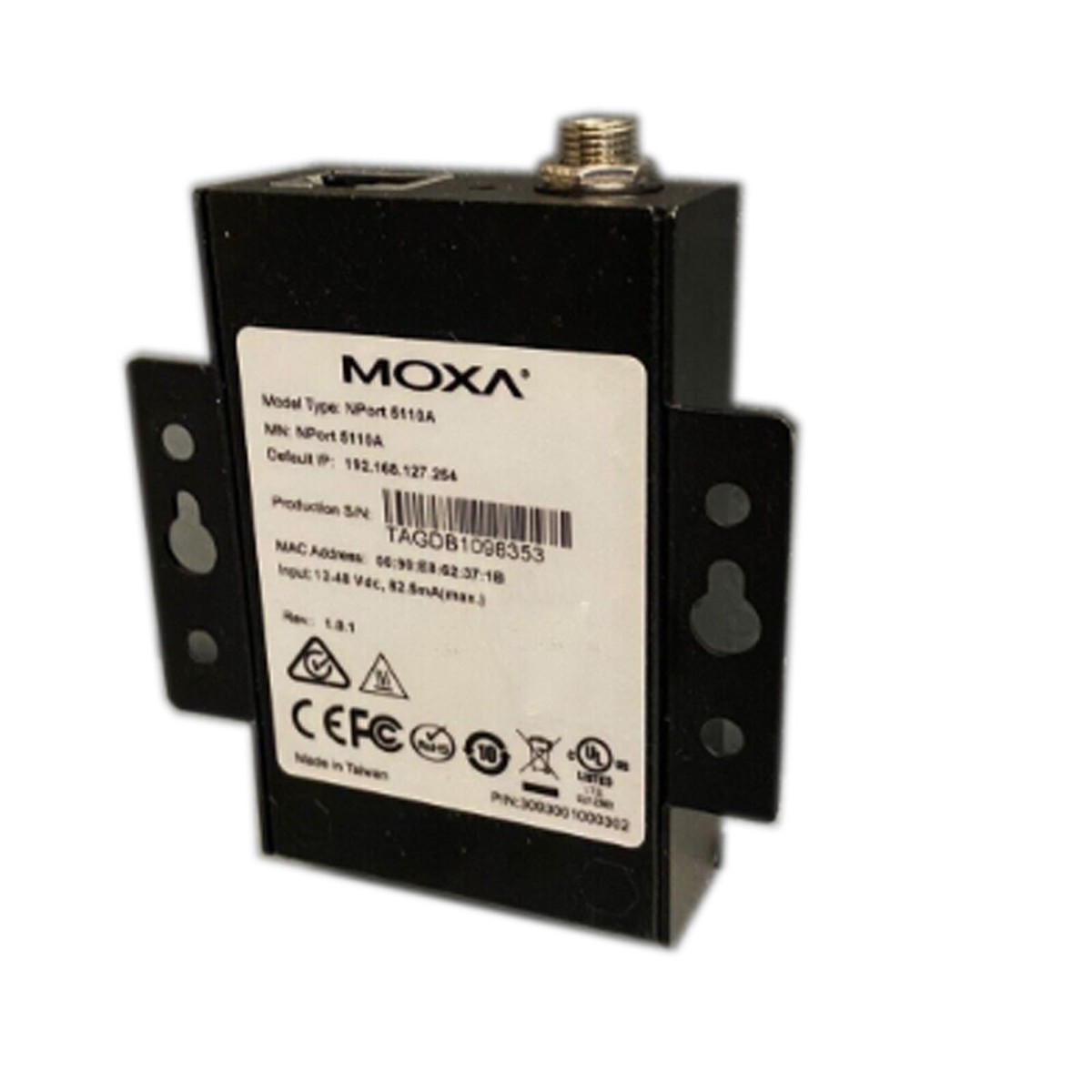 MOXA NPort 5110/JP V2.1 本体 Moxa NPort 5110 1-Port Device Server, 10/100M Ethernet, RS-232 DB9