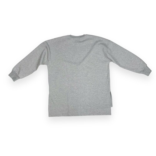 Sudadera Adidas Mujer Grande Gris Trébol Logotipo Escalón Dobladillo Ranuras Túnica Nueva con Etiquetas CD6921 - Imagen 6 de 9