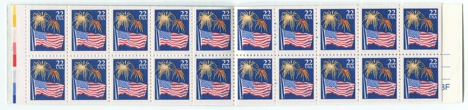 Scott BK156 (1 - 2276a) - Flag/Fireworks - 20 22¢ Stamps - Multiple Positions - Image 3 of 4