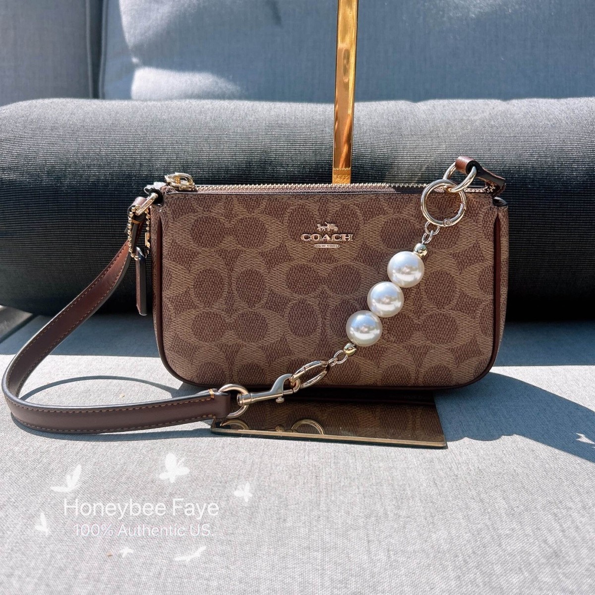 NWT Coach Nolita 19 In Signature Canvas CW426 plus extended Pearl
