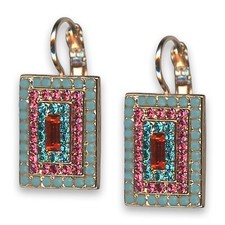 Earrings by Mariana Woman Beautiful Rose and Turquoise Swarovski Crystals