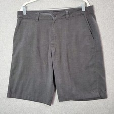Oneill Men Shorts 34 Gray Chino Plaid Check Outdoor Skate Logo Pockets READ