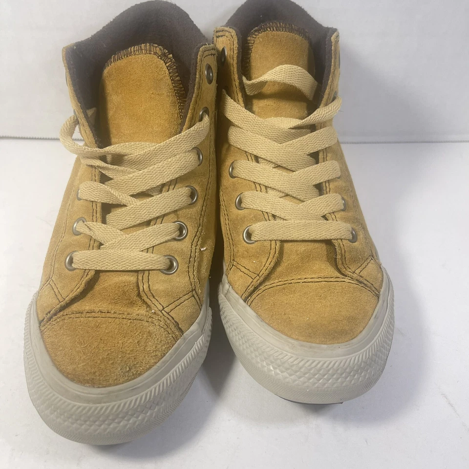 Zapatillas altas Converse de cuero gamuza Chuck Taylor niños 2 años marrón tostado Foto 2 de 4