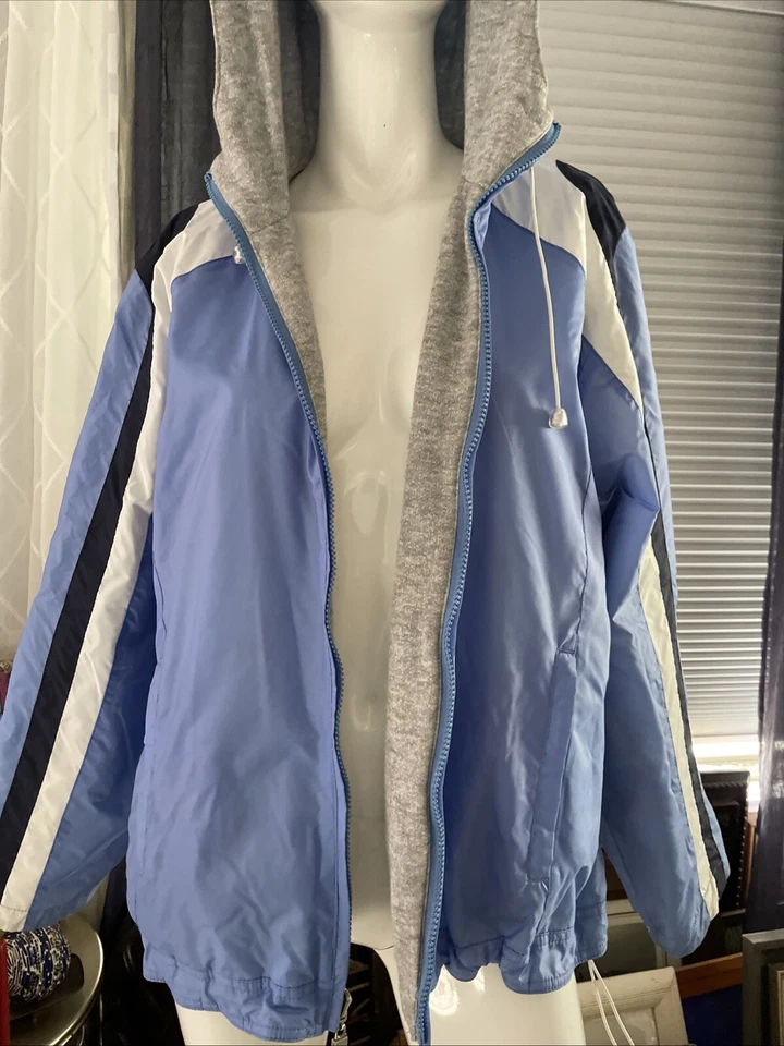 Weathertamer Reversible Sudadera con Capucha Suéter Impermeable Mujer Talla L AzulGris Foto 2 de 4