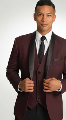 Bordeaux da Uomo Abito Smoking 3 PC Slim Fit Sera Festa Cena Cappotto  Pantaloni | eBay