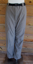 L L Bean Womens Pant Outdoor Hiking Dark Khaki Belted Reinforced Knees Size 14