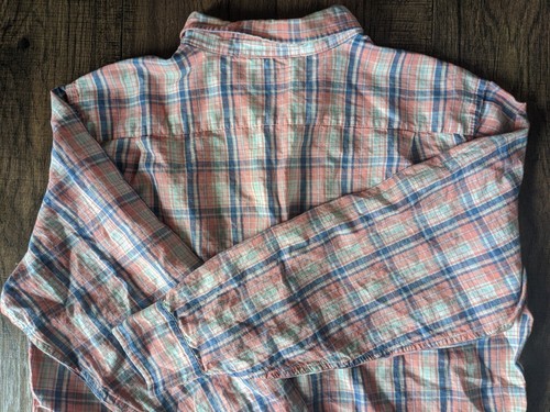 Southern Tide Mens Classic Fit XL Orange & Blue Plaid Button Down Long Sleeve - Picture 10 of 12