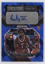 2023 Panini Prizm Draft Picks Blue Ice 57/75 Ricky Council IV #SS-RCN Auto 5i3