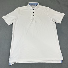 Greyson Polo Shirt Golf Solid White Men s Large Performance Stretch Wolf