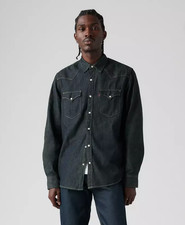 Levi's Men's Classic Standard Fit Western Shirt Red Cast Rinse-Dark Wash US Size