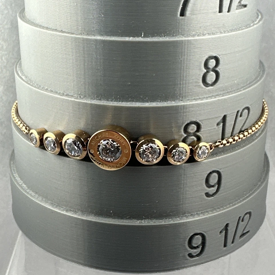 Michael Kors Mujer Acero Inoxidable Tono Dorado Pulsera Deslizante con Acentos Cristal Foto 3 de 4