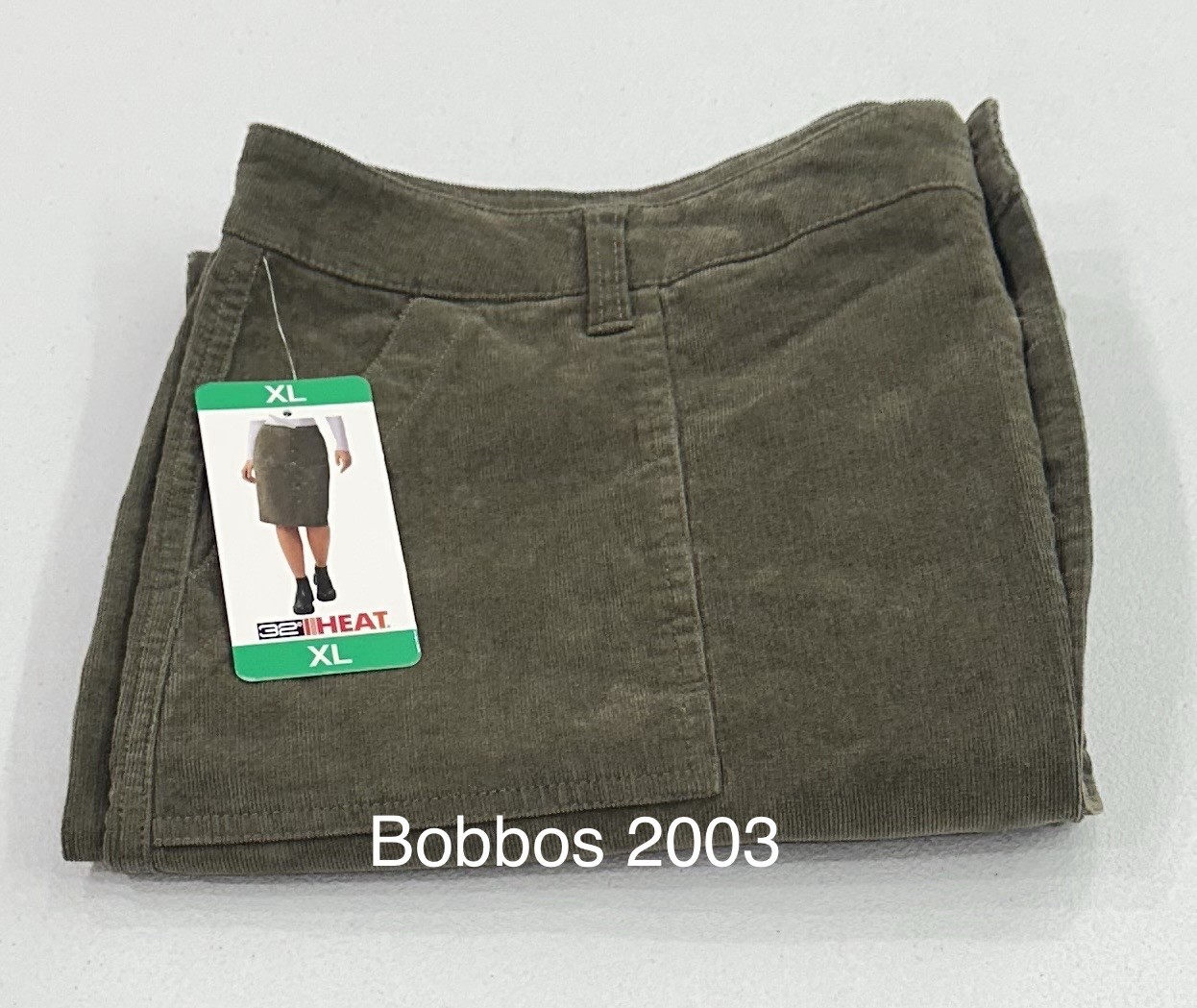 32 Degrees Heat Women's Straight Midi Corduroy Belt Loops Skort, Green, Size XL
