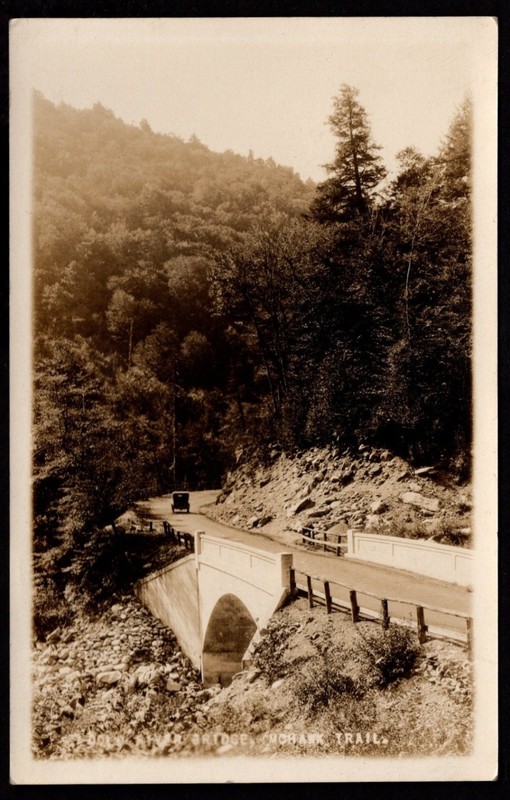 MOHAWK TRAIL Cold River Bridge Massachusetts RPPC Real Photo Postcard 1920-45