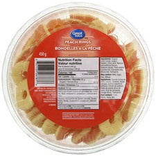 Caramelle gommose con anelli di pesca di grande valore, 450 g/15,9 once