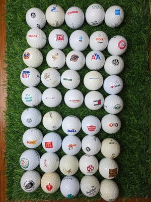 Lot of 45 Golf Balls Iconic Classic Brand Logos Mixed Brands Collectible Rare