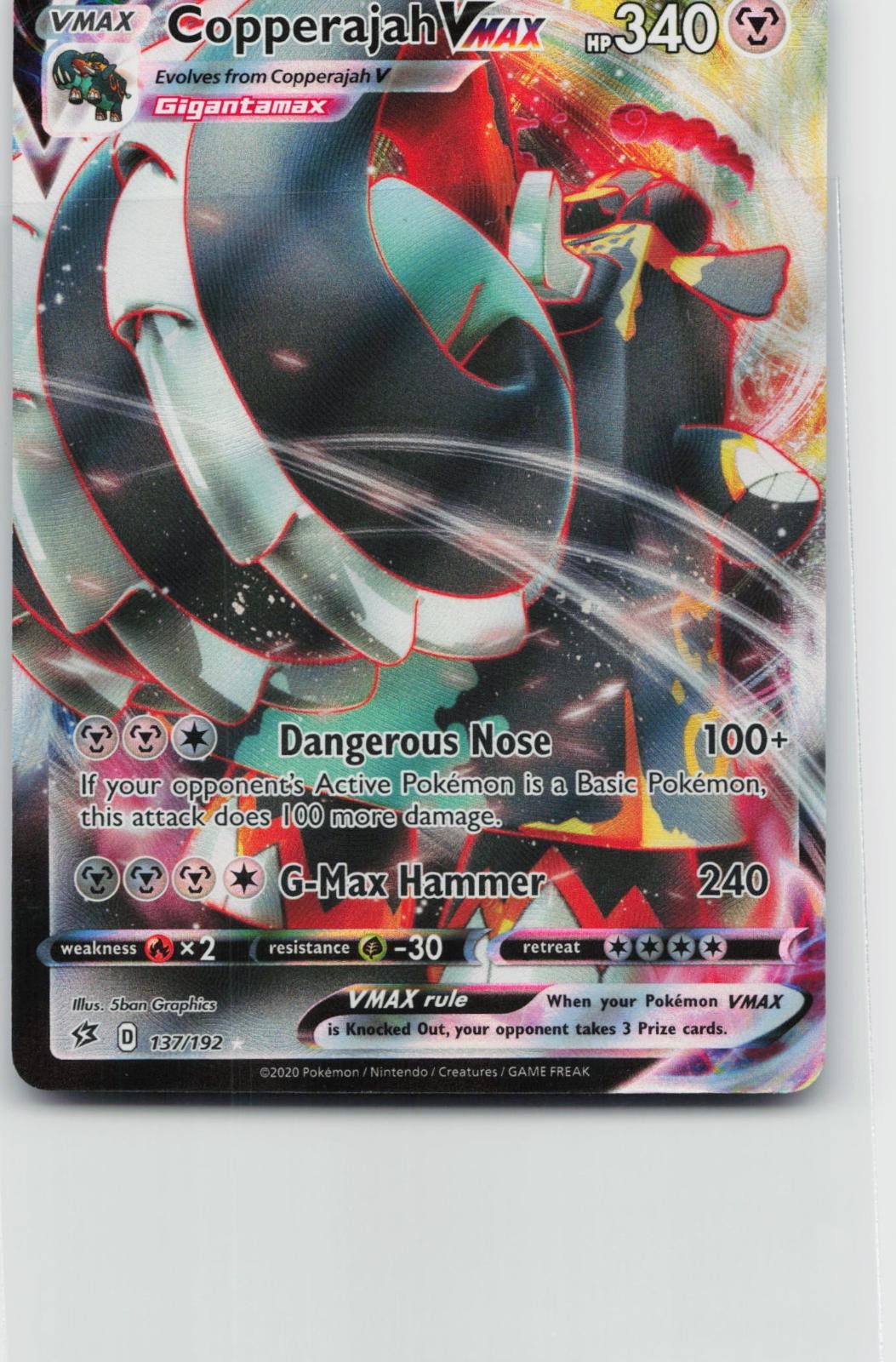 Copperajah VMAX 137/192 Holo VMAX Rare Rebel Clash Pokemon NM