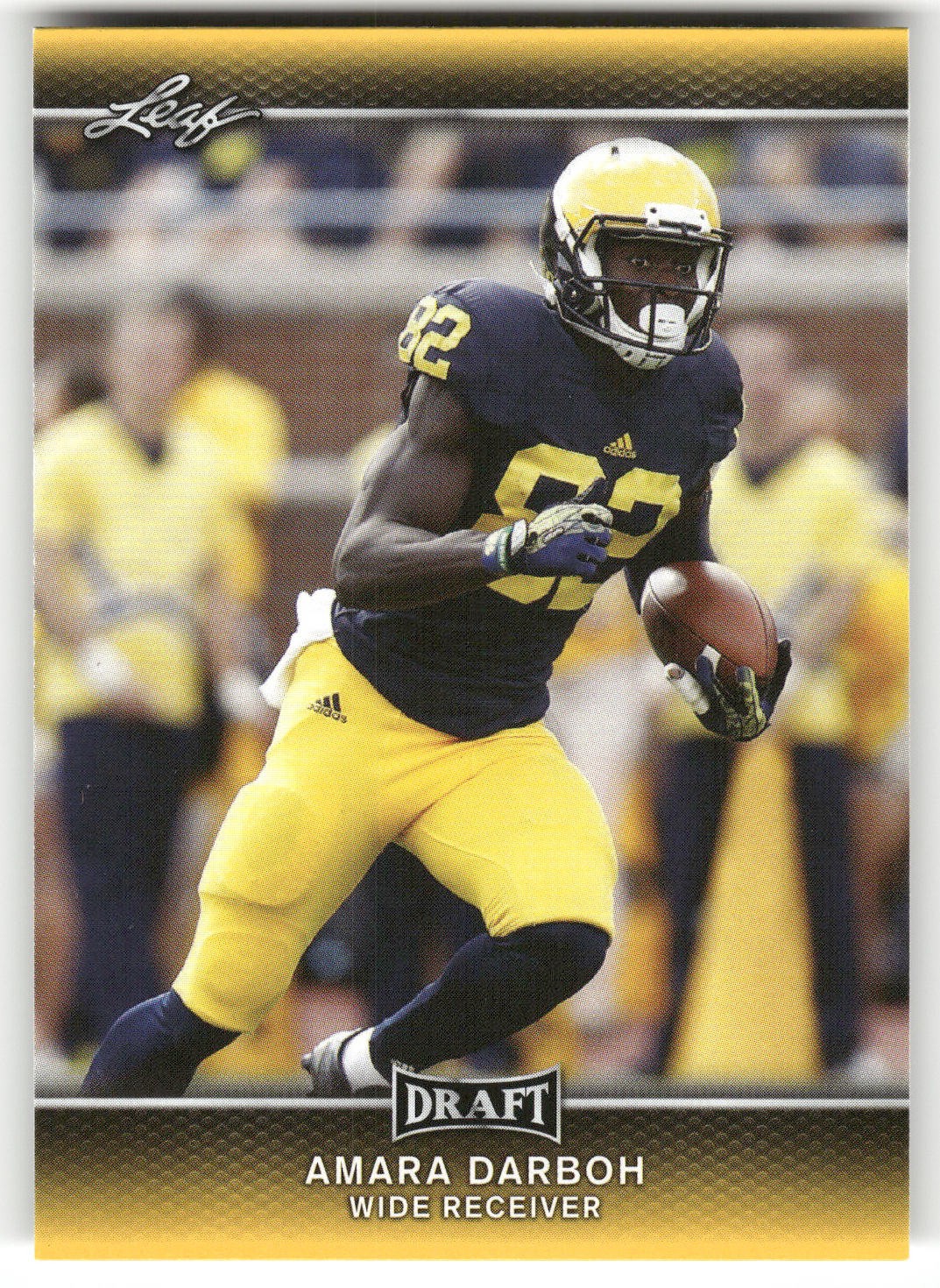 2017 Leaf Draft #02 Amara Darboh Gold Michigan Wolverines