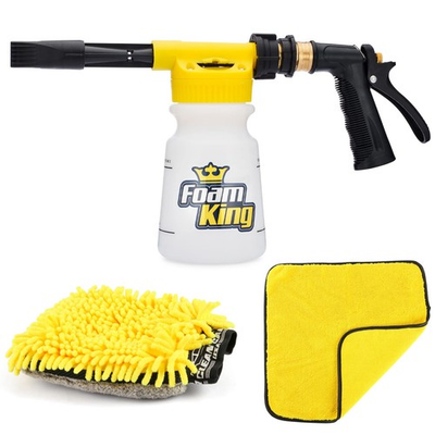 #ad Clean Car USA Foam King™ Car Wash Foam Gun Microfiber Mitt Garden Hose Atta... $65.99