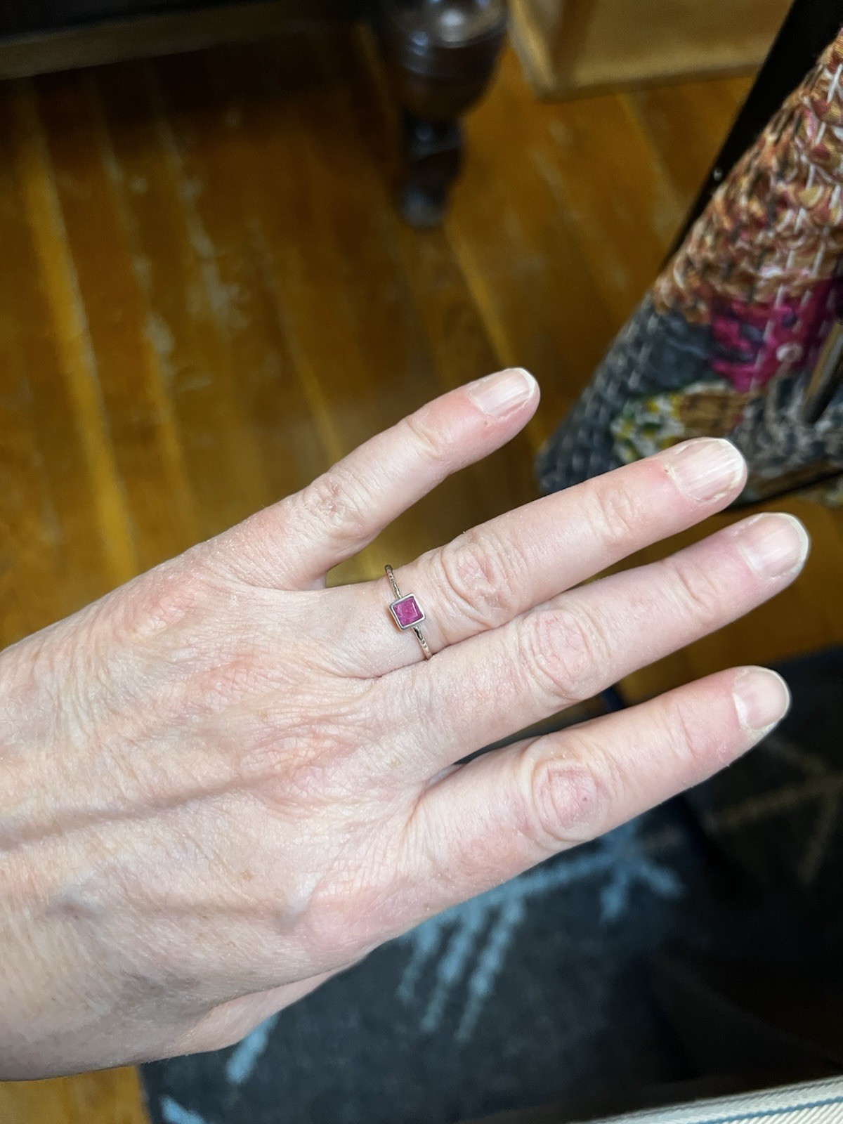 Simple Ruby And Sterling Ring Size 7 - image 8