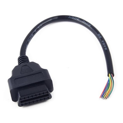 Female 16 Pin OBD II OBD2 Extension Connector To Open Plug Wire Diagnostic Cable
