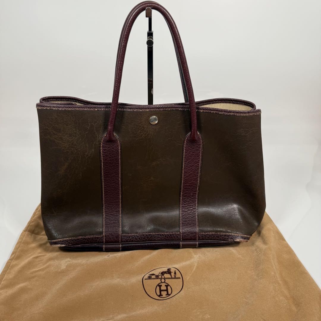 エルメス HERMES Amazonia シェルパ Hermes Garden Party PM Amazonia Unisex Shoulder Tote Bag