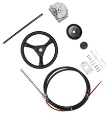 16 Ft Feet Boat Rotary Steering System w/ Wheel Kit For Outboard Marine SS13716