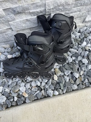 JEUWITH Unisex Professional Inline Skates, Black Men 8/Women 9
