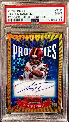 2024 Topps Finest - Prodigies Autographs Jayden Daniels #P-JD Blue Geo 99 /99 RC