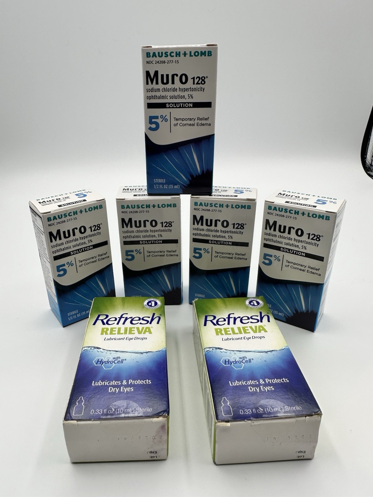 MURO 128 5% SOLUTION, 1/2 Oz 15mL Bausch + Lomb (Lot Of 7) See Description