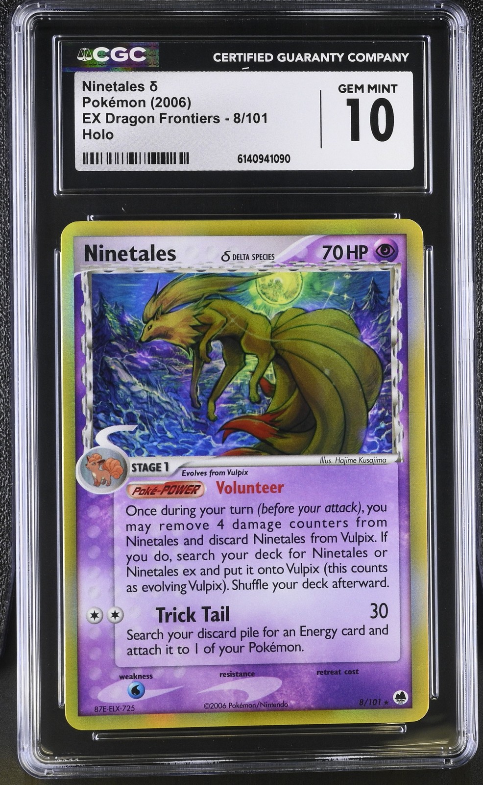 CGC 10 GEM MINT Ninetales 8/101 EX Dragon Frontiers Holo Pokemon Card