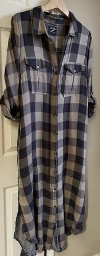 Kyla Seo Caite Anthropologie embroidered velvet back long dress plaid - Picture 3 of 5