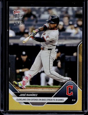 2025 Topps Now #255 Jose Ramirez Gold Foil #d 9/50 | eBay