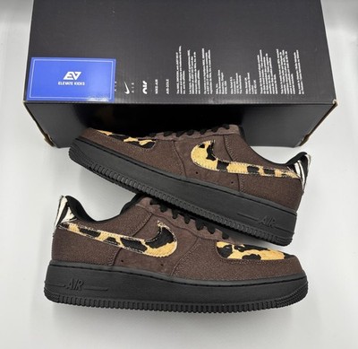 Nike Air Force 1 '07 Brown Animal Print Damen Sneaker UK 5,5 HV6356 200