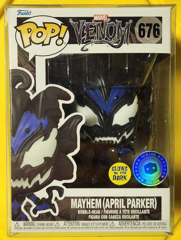 Funko Pop! Marvel Venom: MAYHEM (APRIL PARKER) GITD #676 Pop In A Box Exclusive