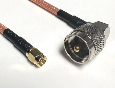 RG400 PL-259 UHF Male Angle to SMA Male Double Shield Coax USA PICK LENGTH Lot
