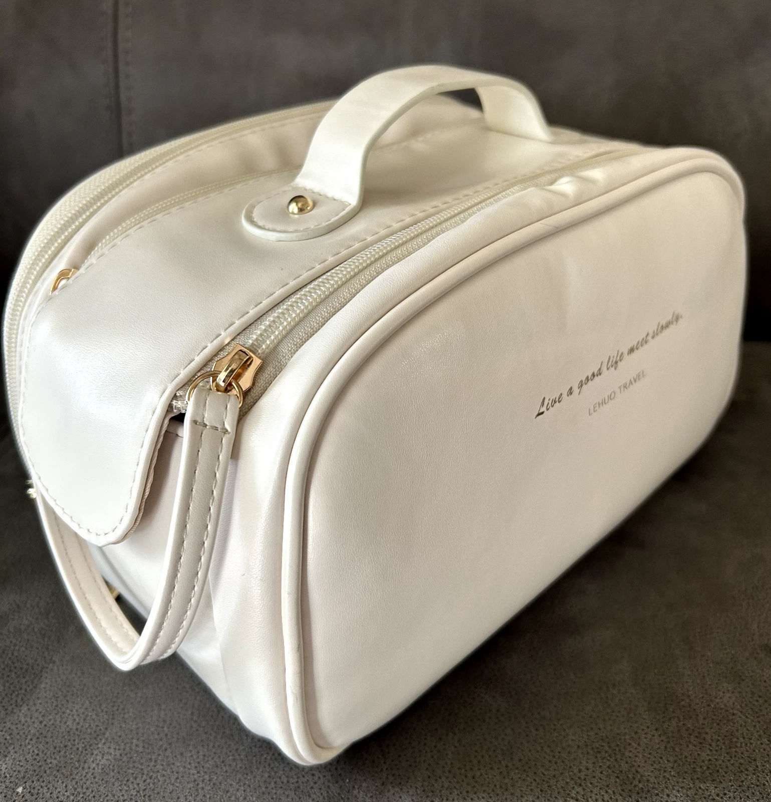 Travel Makeup Bag Cosmetic Organizer Double Layer Brush Storage Toiletry Case