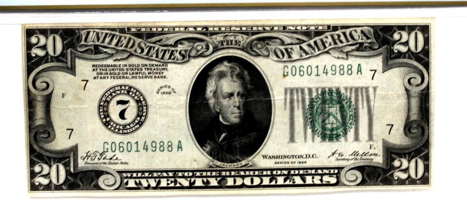 1928 $20 NUMERICAL CHICAGO FEDERAL RESERVE NOTE  PCGS 20 VERY FINE - Image 3 of 4