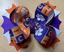 College Hair Bow Clemson U