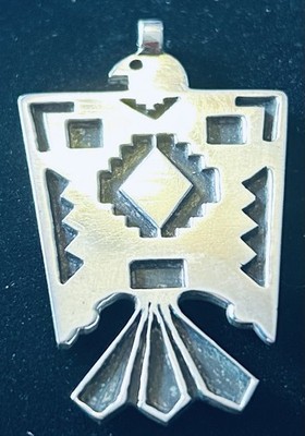 Handcrafted Silver Thunderbird Pendent Vintage