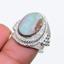 Abalone Shell Gemstone 925 Sterling Silver Jewelry All Size Ring For Gift