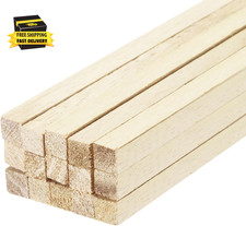 Square Wooden Sticks, 10"X5/32"X5/32" Dowel Rod Unfinished Hardwood Stick Craft