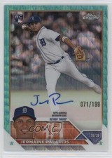 2023 Topps Chrome Rookie Aqua Wave Refractor 71/199 Jermaine Palacios Auto 11c8