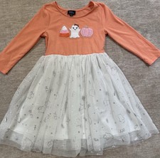 Lilt Little Girls Sz 6X Halloween Tutu Dress Pink Ghost Pumpkin Twirl Tutu Dress