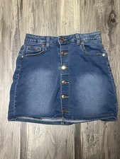 Cat  Jack Girls Size 10-12 Denim Mini Skirt With Button Accents