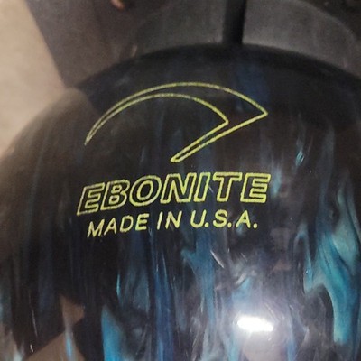 Ebonite Ten-Pin Bowling Ball Blue Black Glossy USBC 6J181045 With Bag
